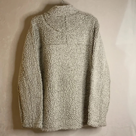 True Grit American Outdoor Co. 1/4 Zip Sherpa Pullover Light Gray Medium - Picture 3 of 10